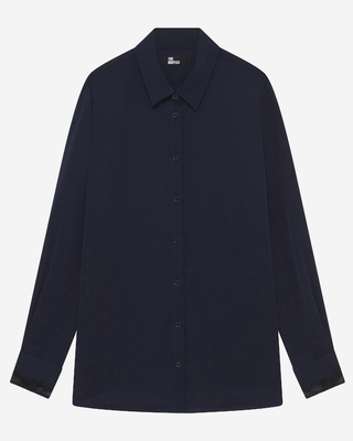 Navy silk shirt