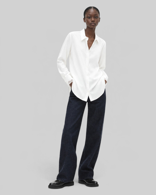 Unbleached silk shirt