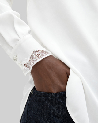 Unbleached silk shirt