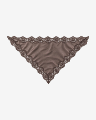 Silk scarf with brown lace