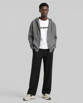 Gray reversible hooded sweatshirt