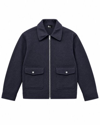 Navy Double-Sided Wool Jacket