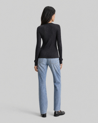 Black Long-Sleeve Cotton Top