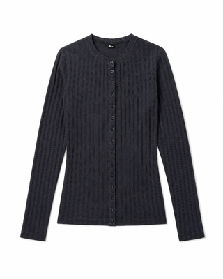 Black Long-Sleeve Cotton Top