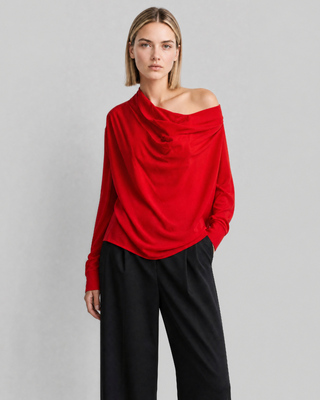 Red Long-Sleeved Top