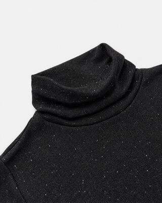 Black Rhinestone-Embellished Knit Top