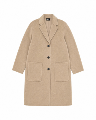Beige reversible wool-blend coat