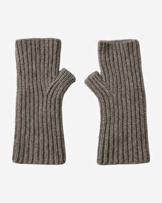 Brown wool and yak mittens
