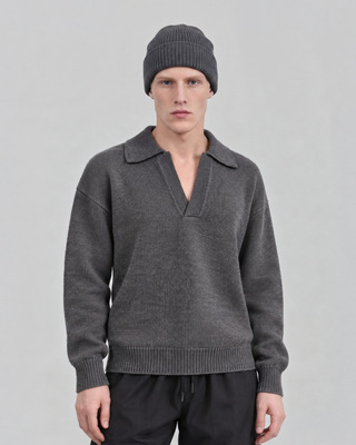 Unisex Gray Wool and Yak Beanie