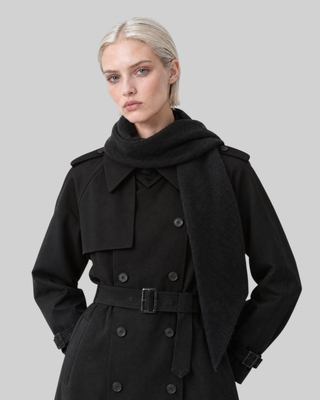Black wool and yak scarf