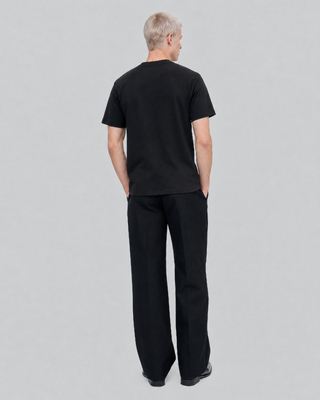 Unisex Straight-Fit Solid Black T-Shirt