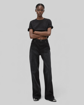 Unisex Straight-Fit Solid Black T-Shirt