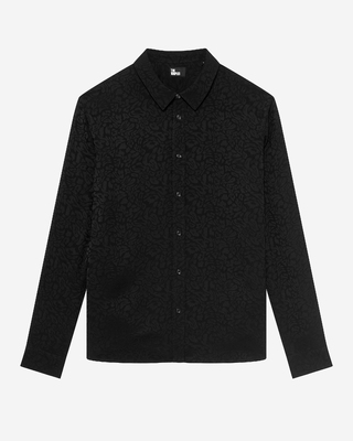 Black leopard jacquard shirt