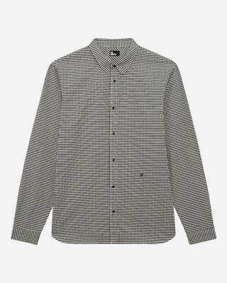 White and black checkered shirt