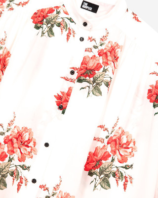 White floral print shirt