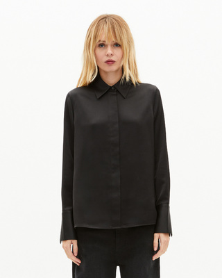 Black satin shirt