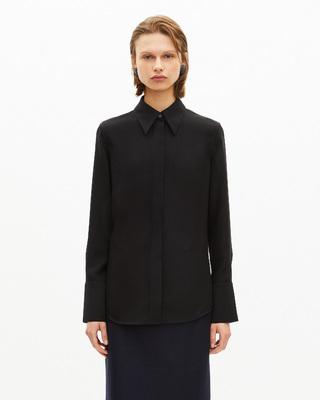 Black satin shirt