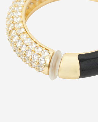 Ear cuff with gold and black rhinestones