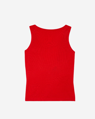 Mesh top with red chains