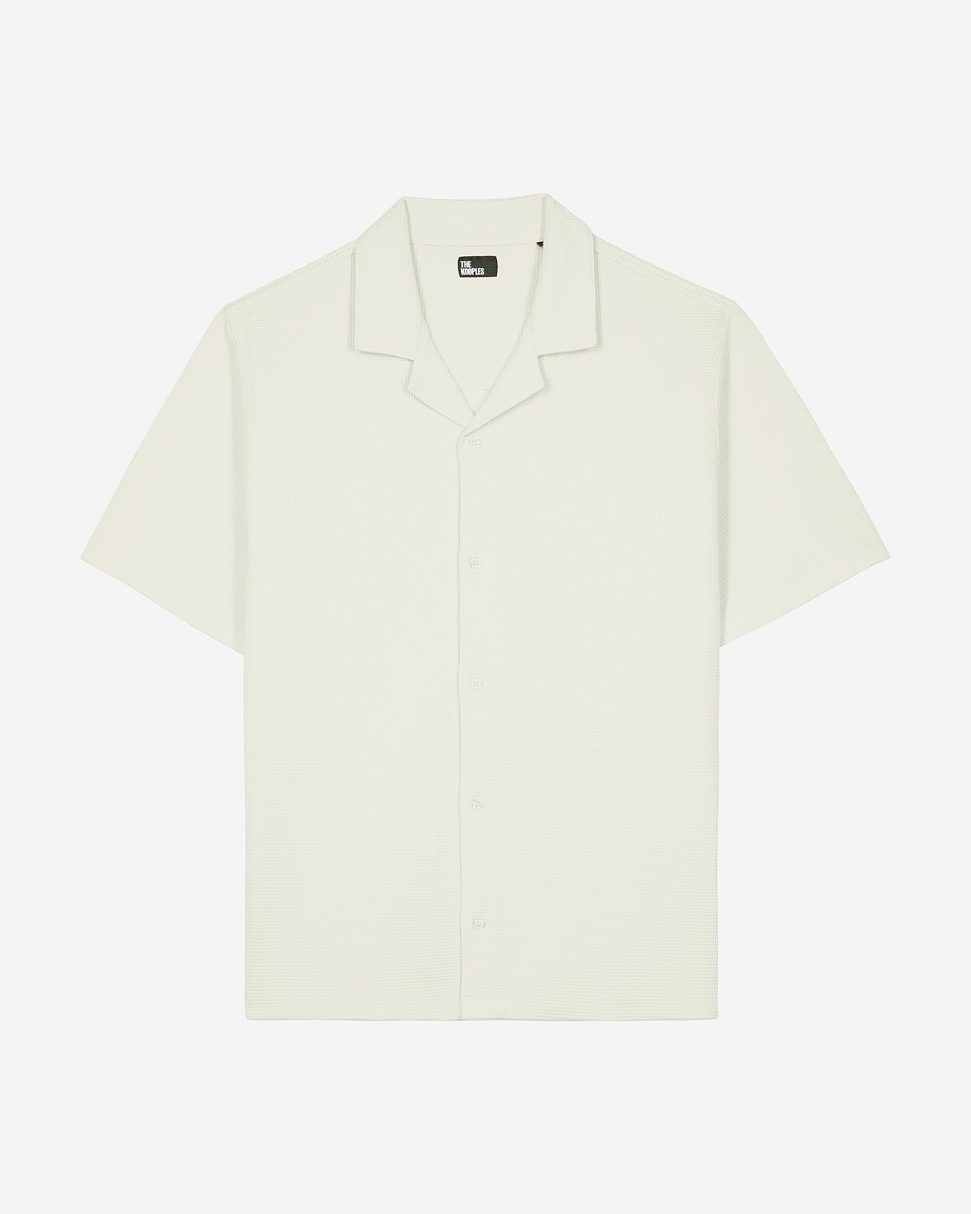 Ecru honeycomb short-sleeve shirt