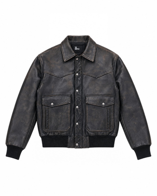 Brown leather jacket