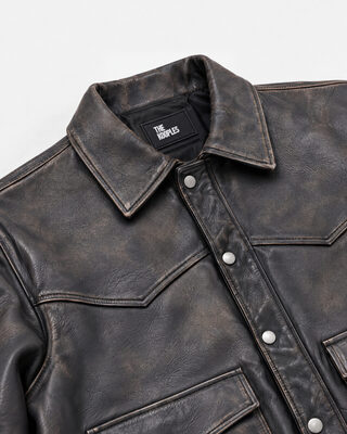 Brown leather jacket