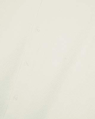 Ecru honeycomb short-sleeve shirt