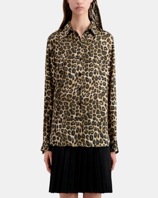 Leopard print silk shirt
