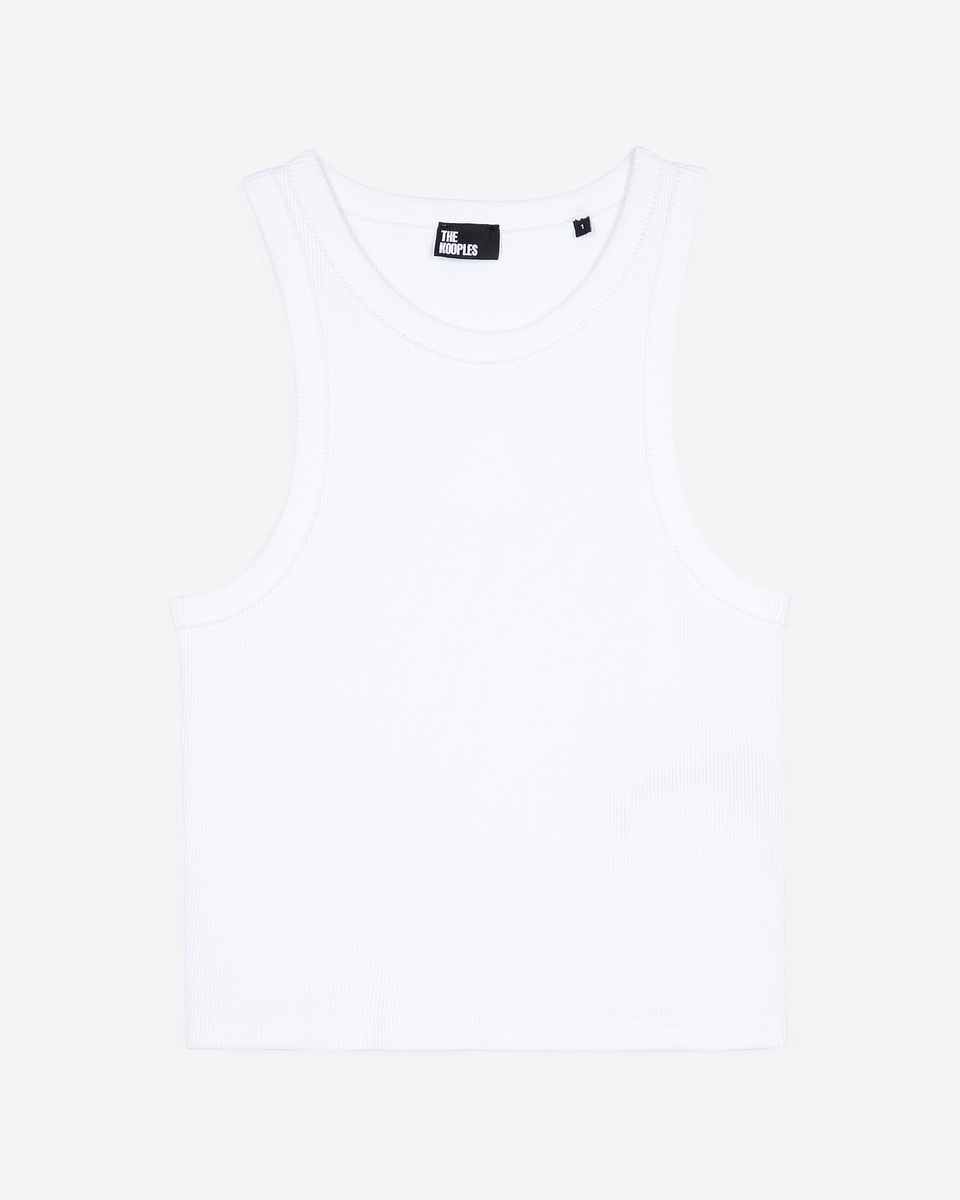 Débardeur avec blason blanc
