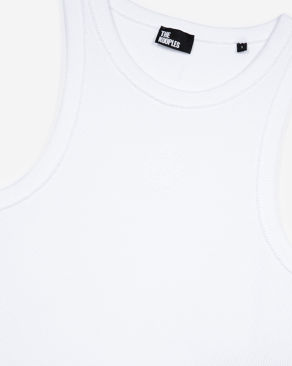 Débardeur avec blason blanc