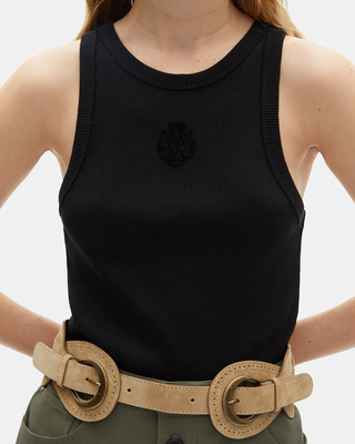 Débardeur avec blason noir
