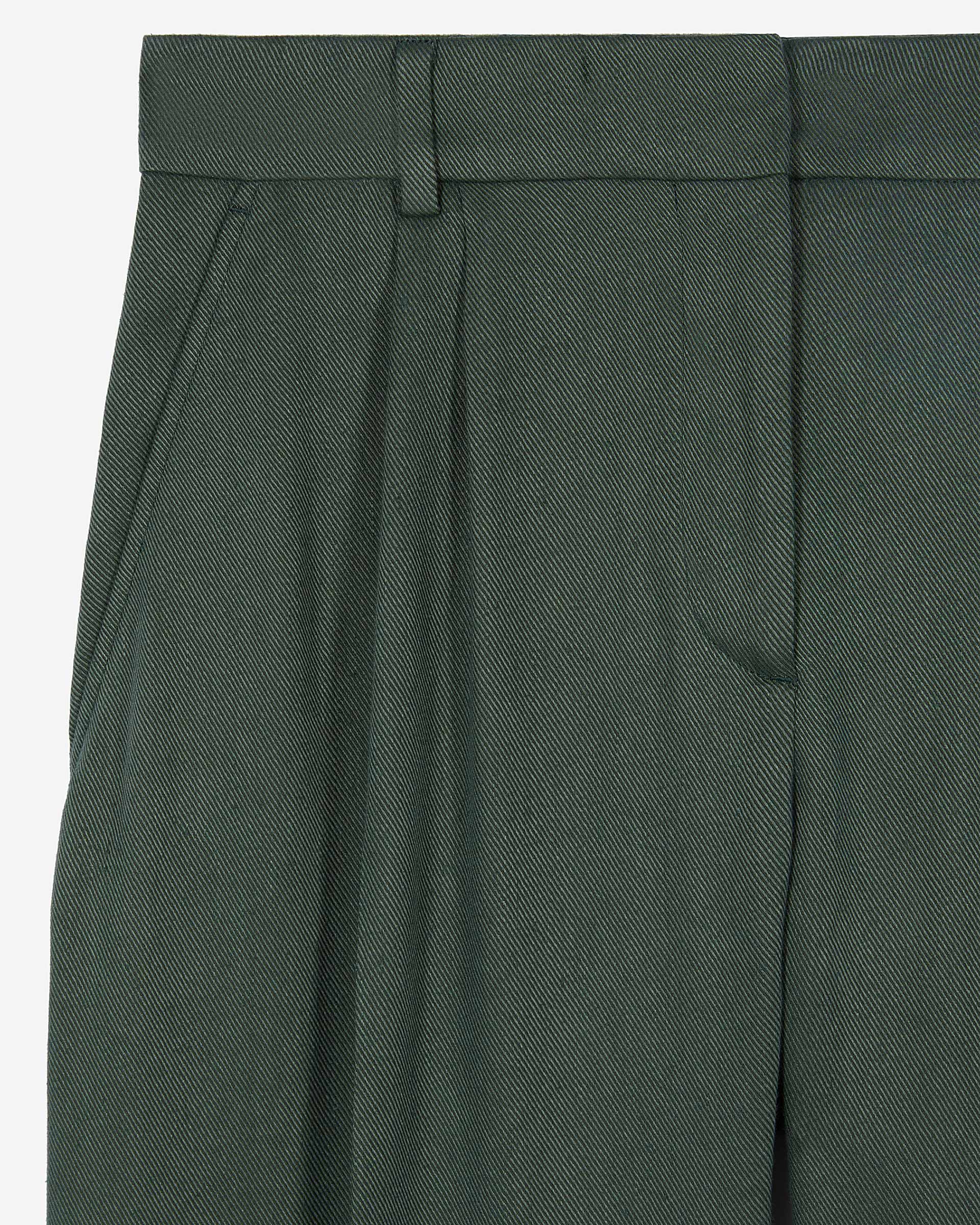 Pantalon tailleur en soie vert
