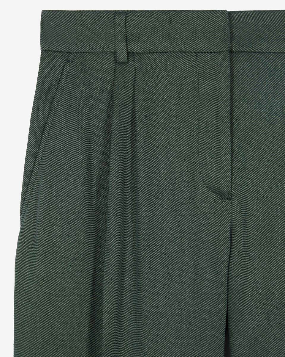 Pantalon tailleur en soie vert