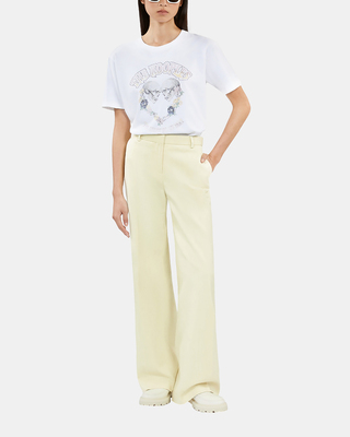 Pantalon tailleur jaune clair