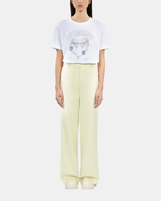 Pantalon tailleur jaune clair