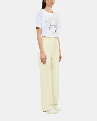 Pantalon tailleur jaune clair