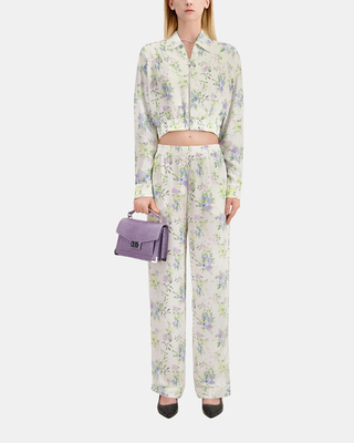 Pantalon droit fleuri