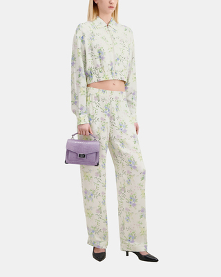 Pantalon droit fleuri