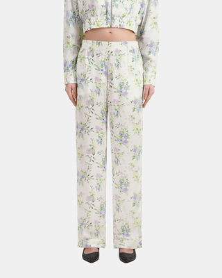 Pantalon droit fleuri