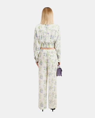 Pantalon droit fleuri