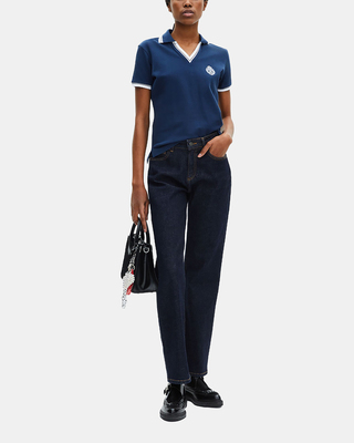 Polo col V bleu