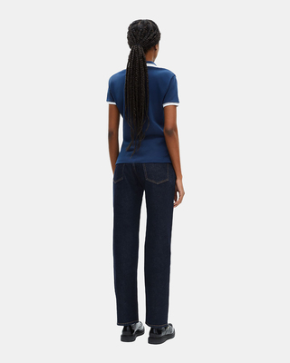 Polo col V bleu