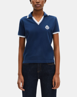 Polo col V bleu