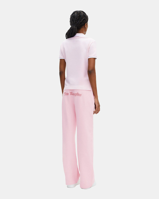 Polo col V rose pâle
