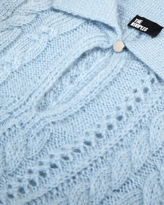 Pull en laine mélangée bleu ciel