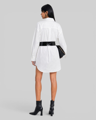 Robe chemise courte en coton blanche