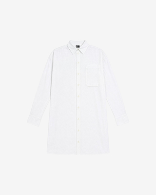 Robe chemise courte en coton blanche