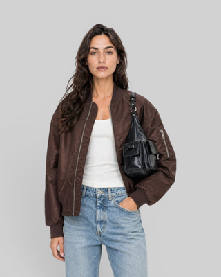 Bomber oversize marron
