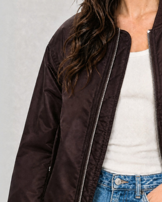 Bomber oversize marron