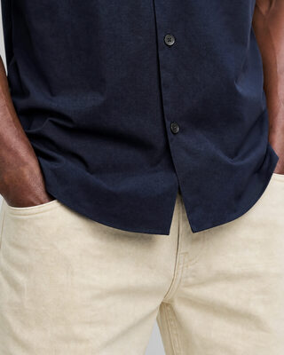 Chemise manches courtes unie marine